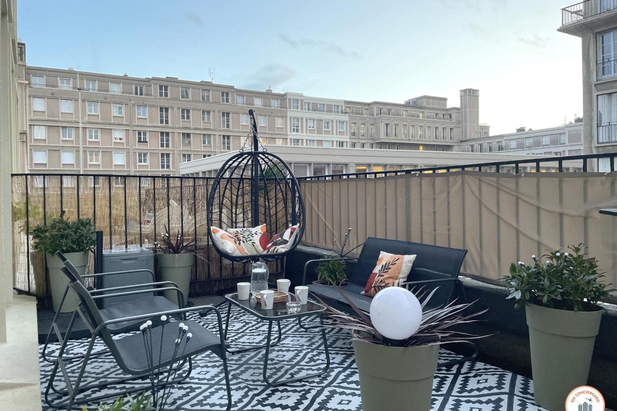 Bienvenue Au Chillou - Parking - Terrasse Leilighet Le Havre Eksteriør bilde